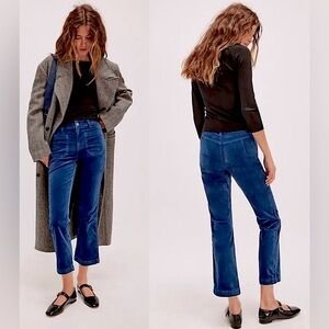 Free People - High Time Velvet Cropped Kick Flare Pants Women’s Size 6 (NWOT)
